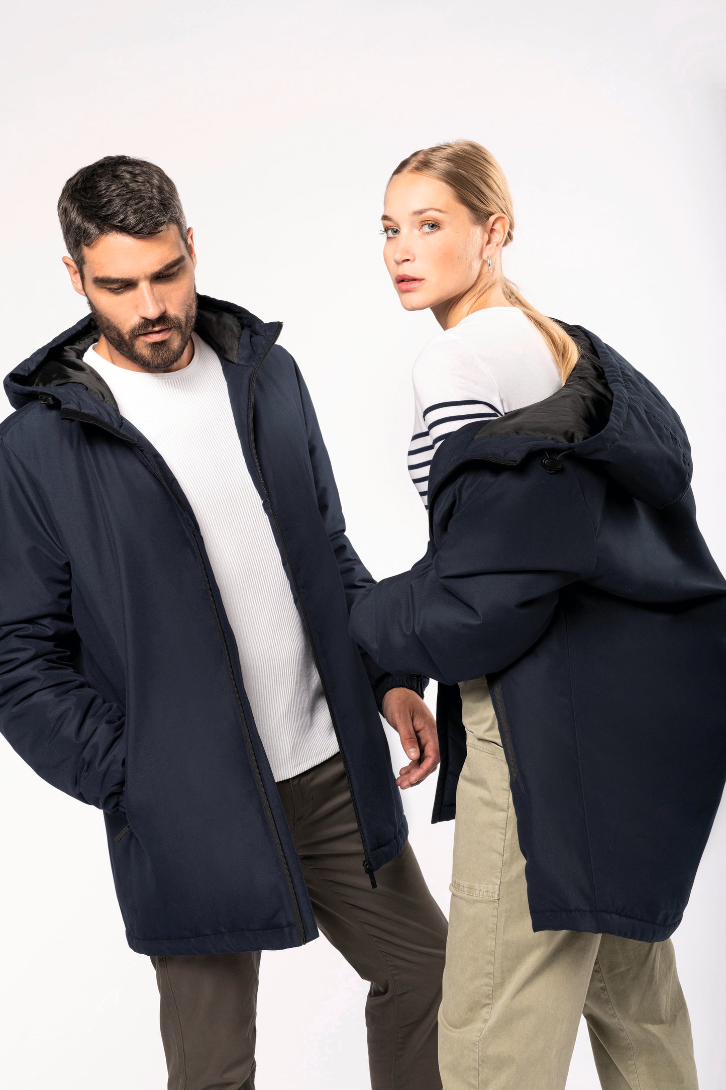 Unisex gerecyclede parka met capuchon