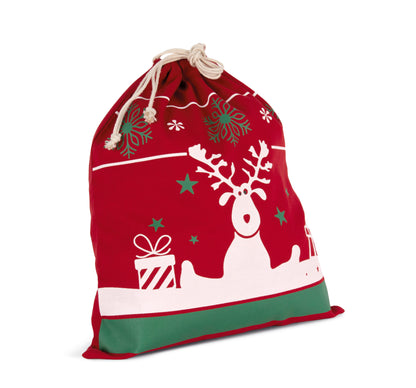 Tas met koord en kerstmotieven