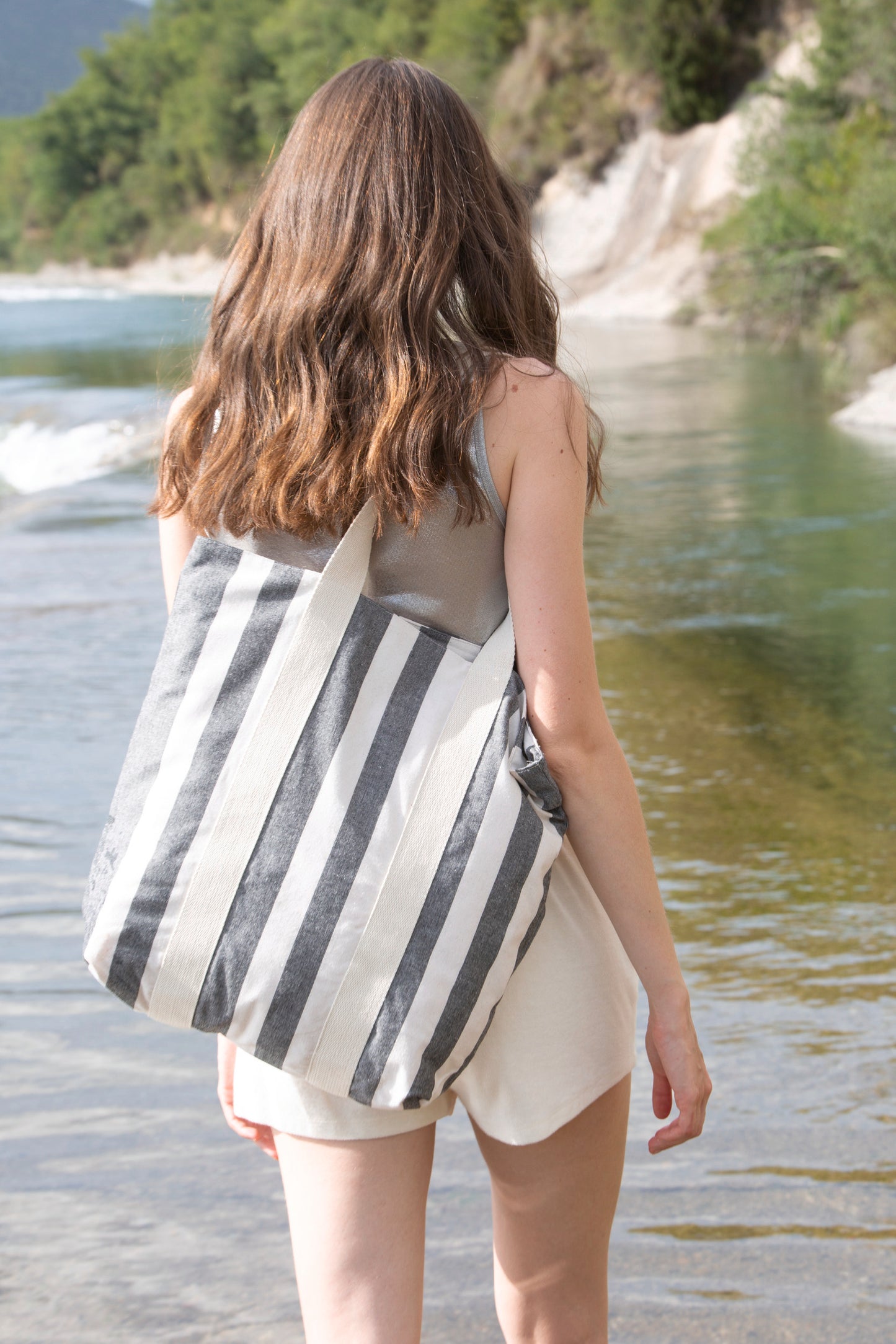 Gerecyclede shopper - Gestreept