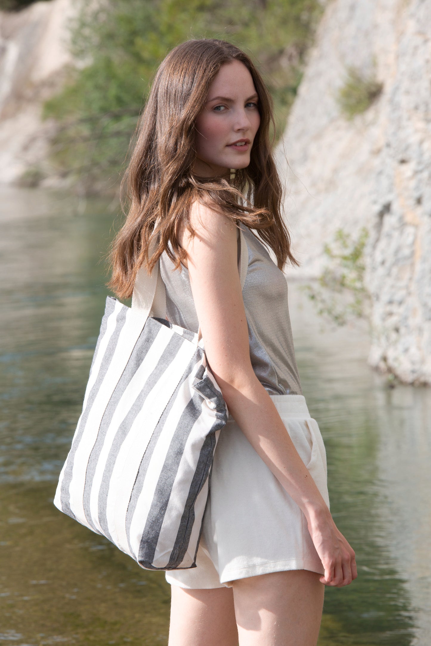 Gerecyclede shopper - Gestreept