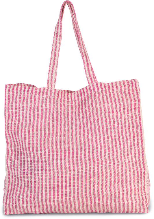 Gestreepte shopper van juco