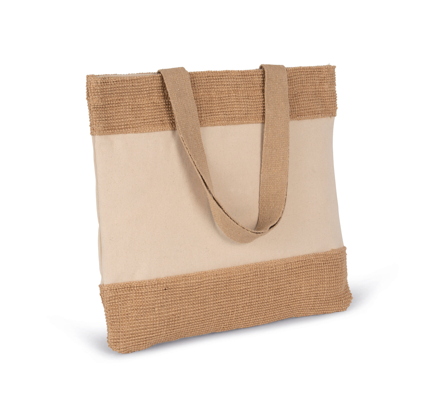 Shopper van katoen en gevlochten jutedraad