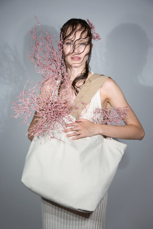 Grote, gerecyclede shopper met platte bodem