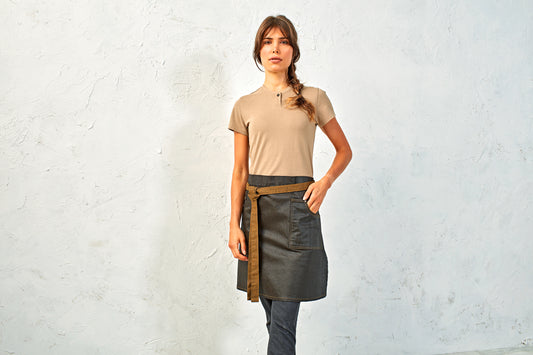 Division - Waxed look denim waist apron