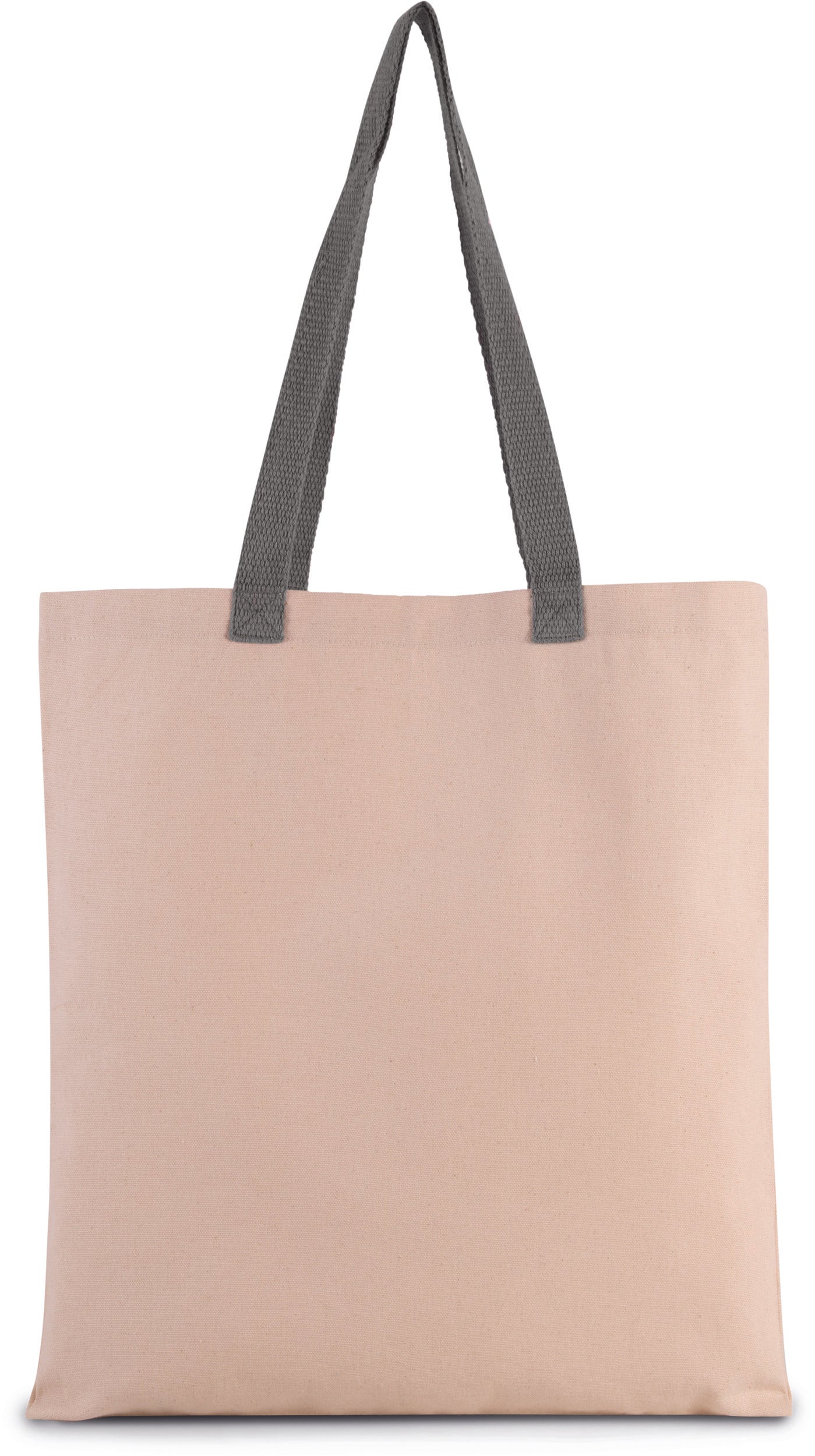 Platte shopper van canvas met contrasterend hengsel