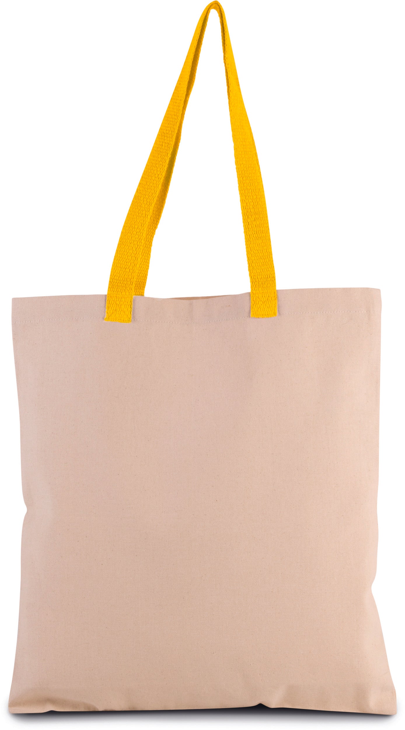 Platte shopper van canvas met contrasterend hengsel
