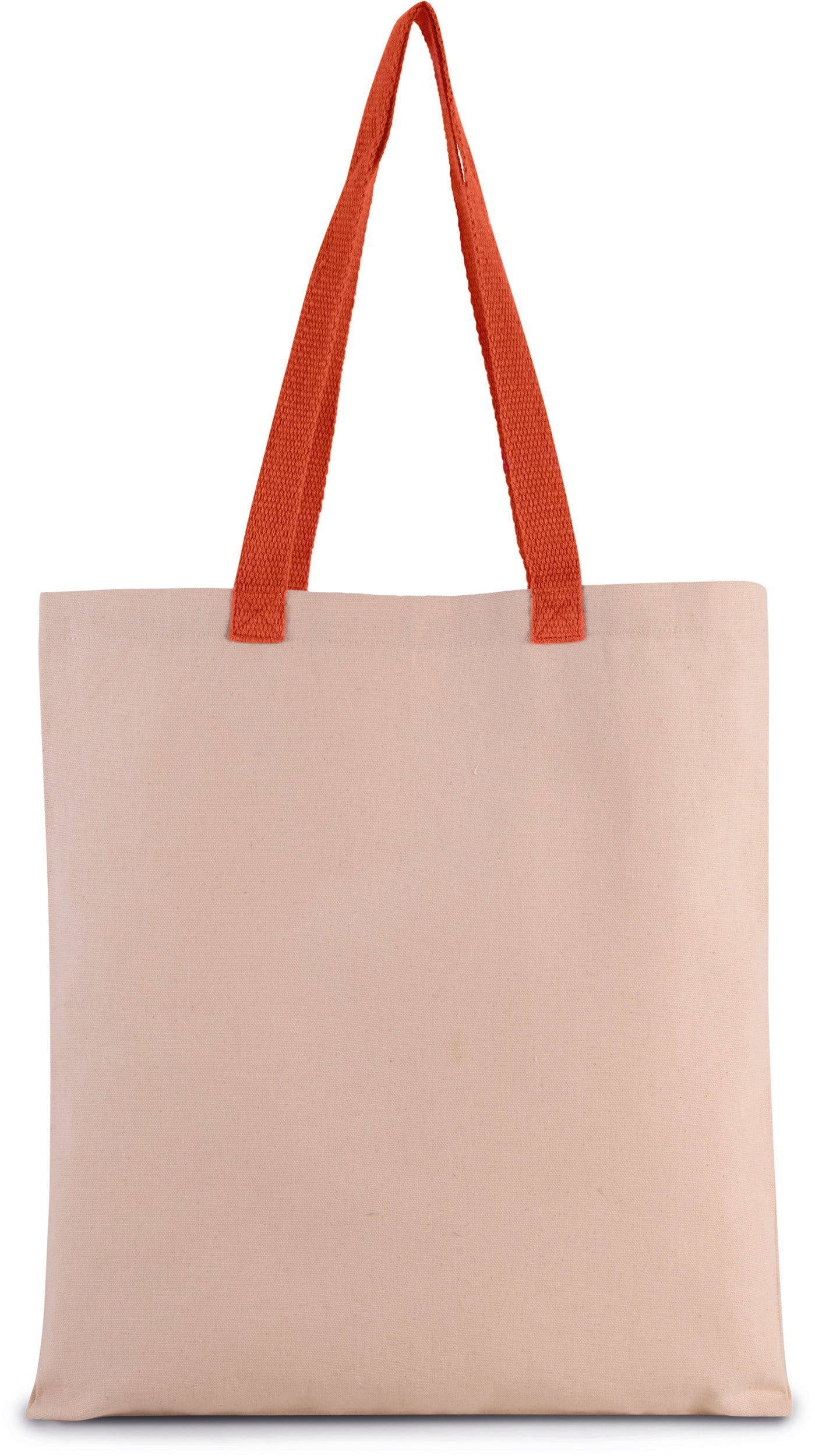 Platte shopper van canvas met contrasterend hengsel