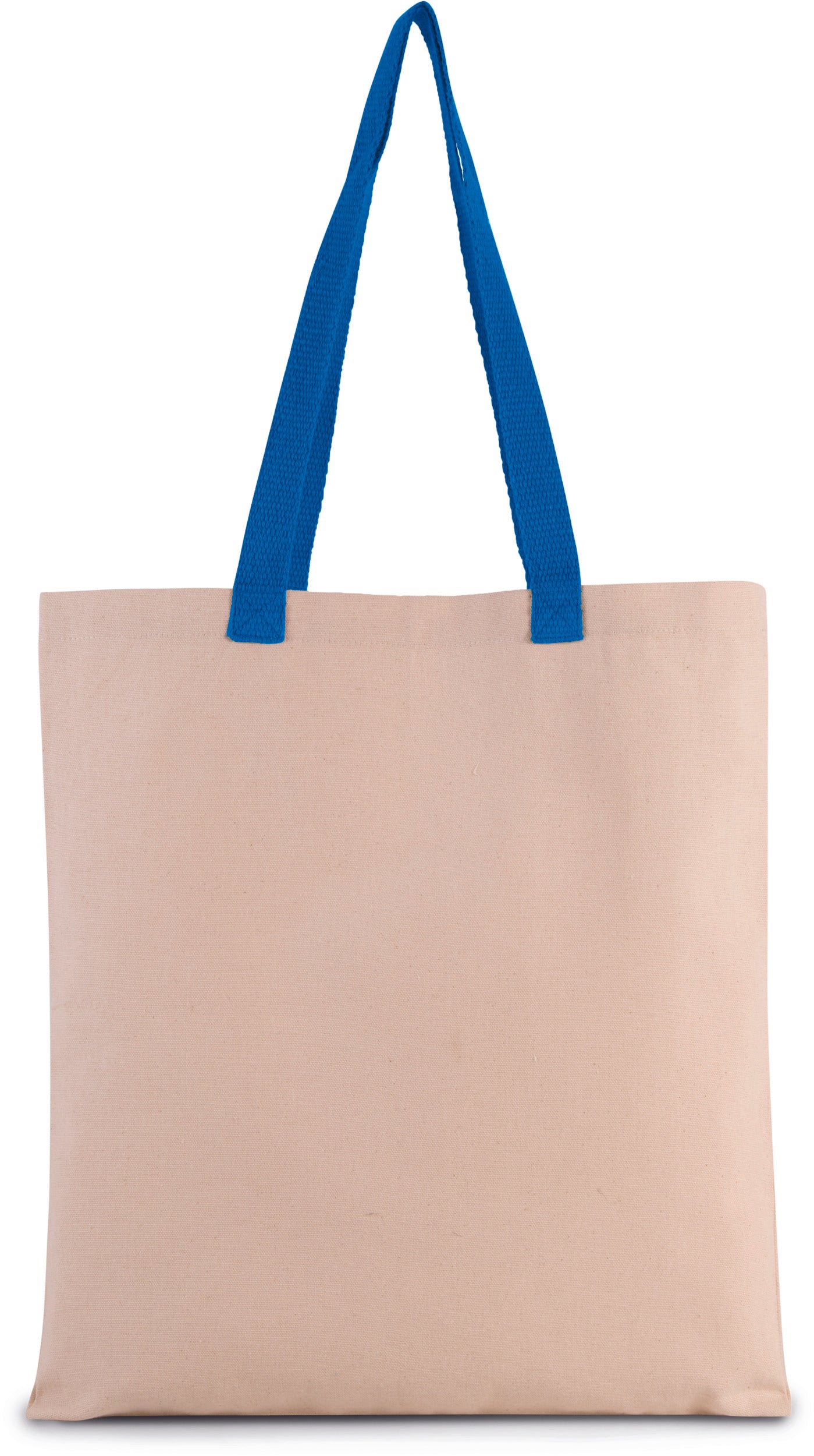 Platte shopper van canvas met contrasterend hengsel