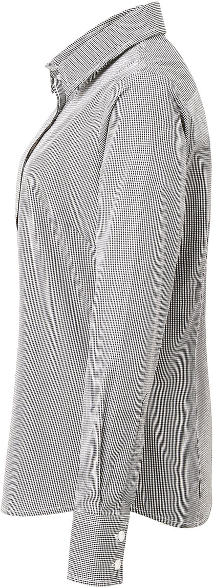 Ladies' long sleeve microcheck gingham shirt