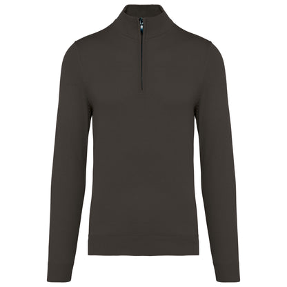 Heren pullover met ritskraag