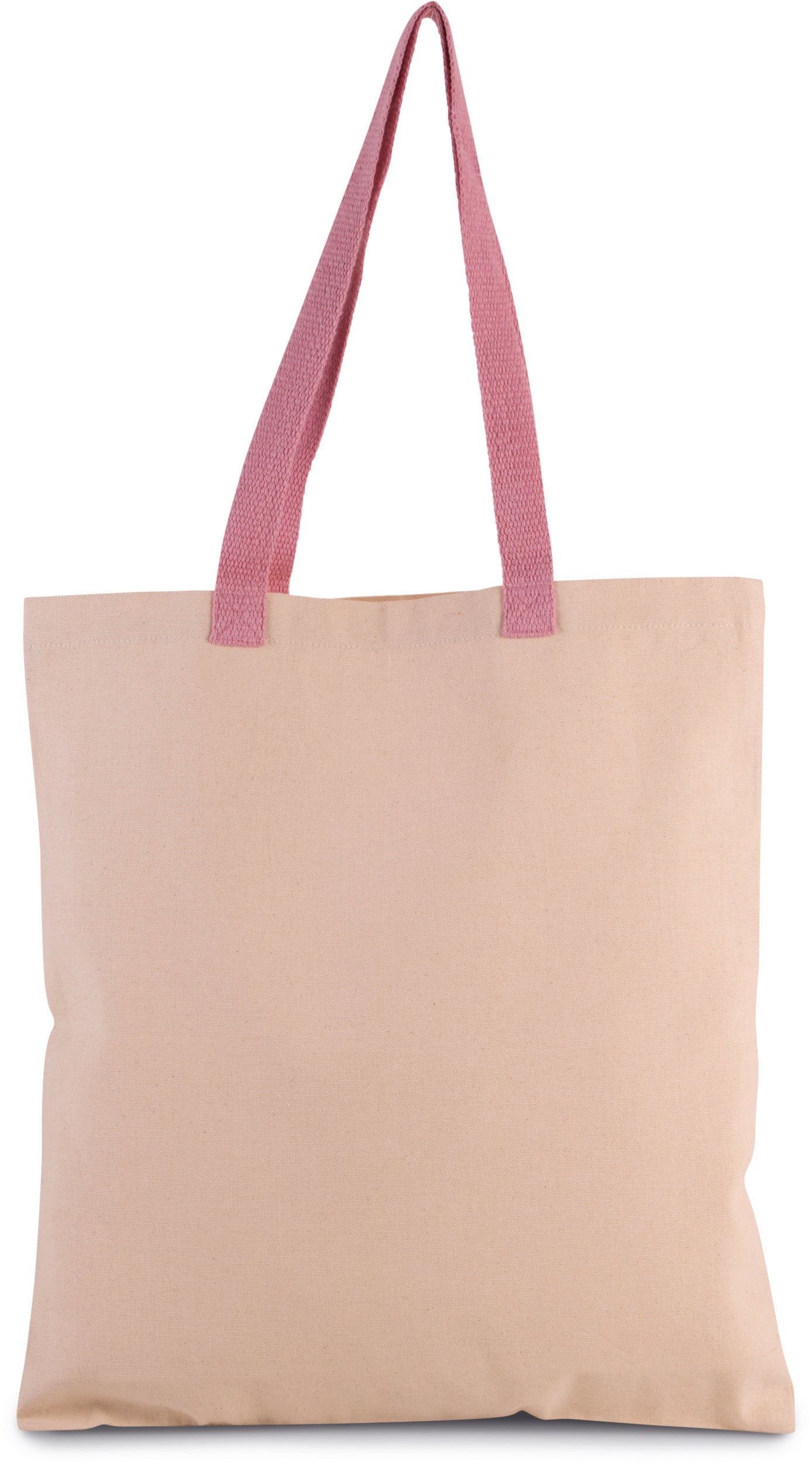 Platte shopper van canvas met contrasterend hengsel