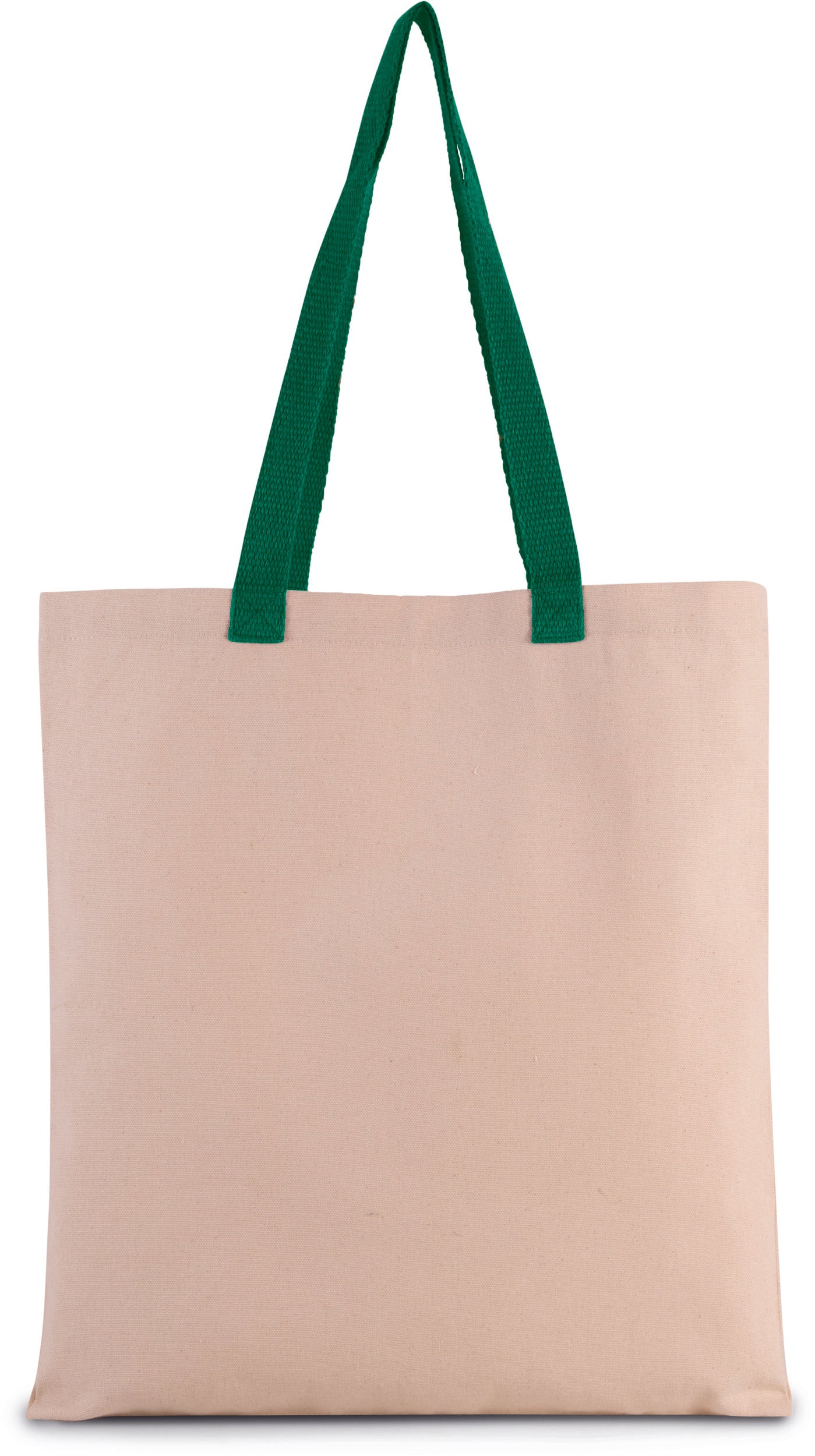 Platte shopper van canvas met contrasterend hengsel