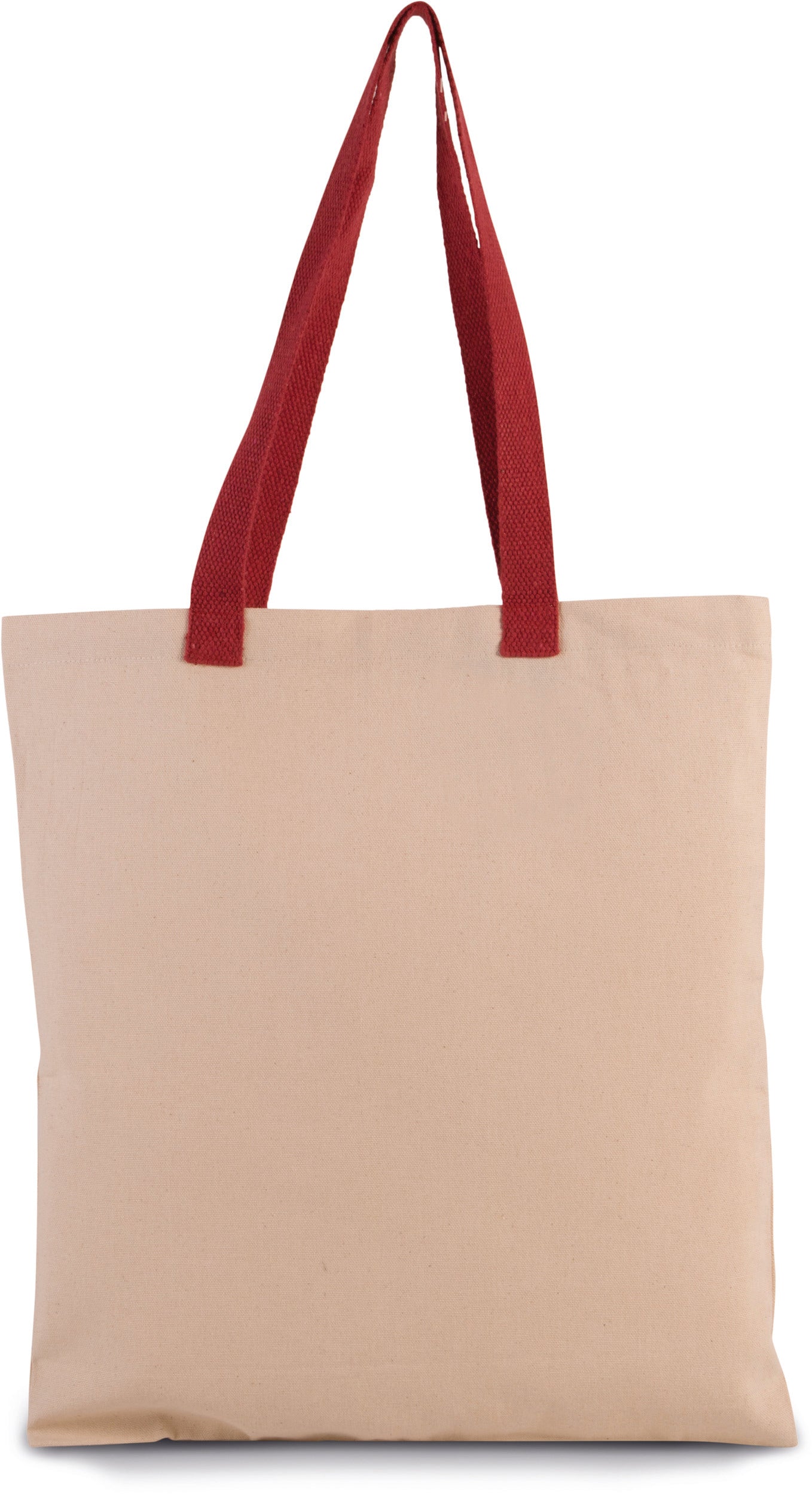 Platte shopper van canvas met contrasterend hengsel