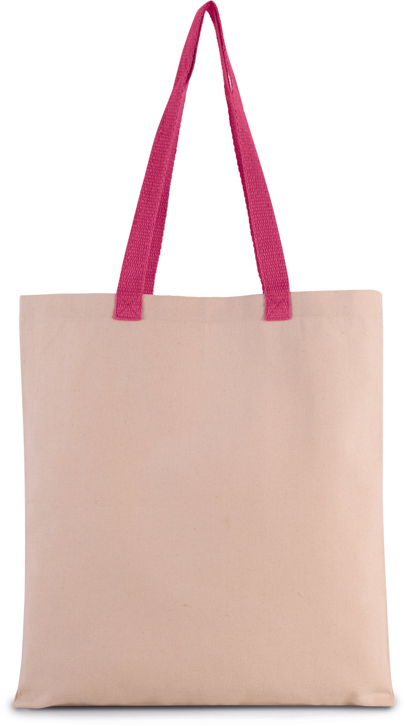 Platte shopper van canvas met contrasterend hengsel