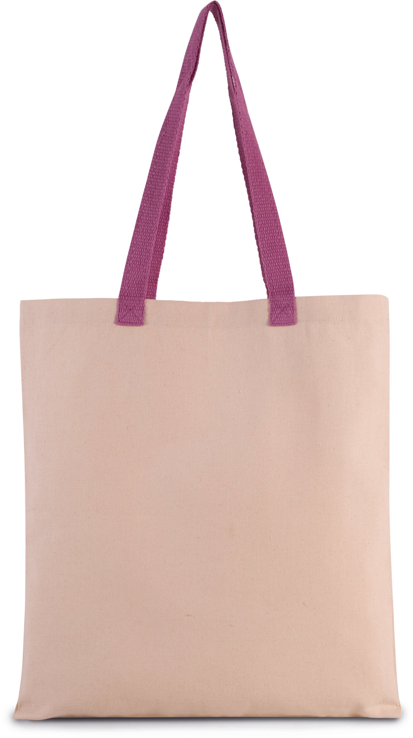 Platte shopper van canvas met contrasterend hengsel