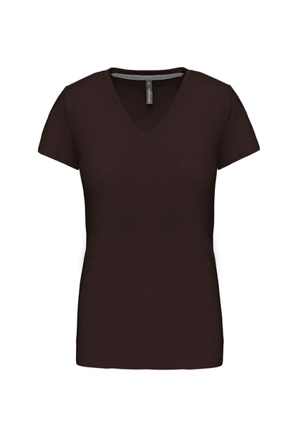 Dames T-shirt V-hals Korte Mouwen