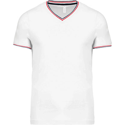 Heren-t-shirt piqué V-hals