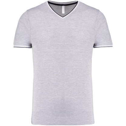 Heren-t-shirt piqué V-hals