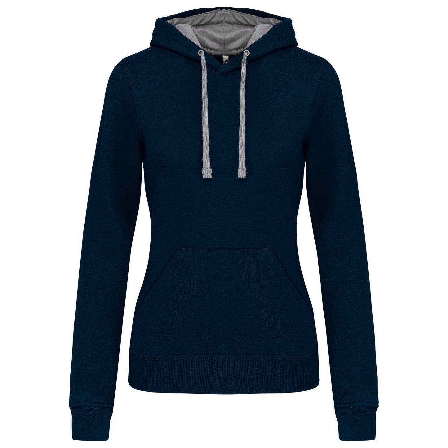 Damessweater met capuchon in contrasterende kleur