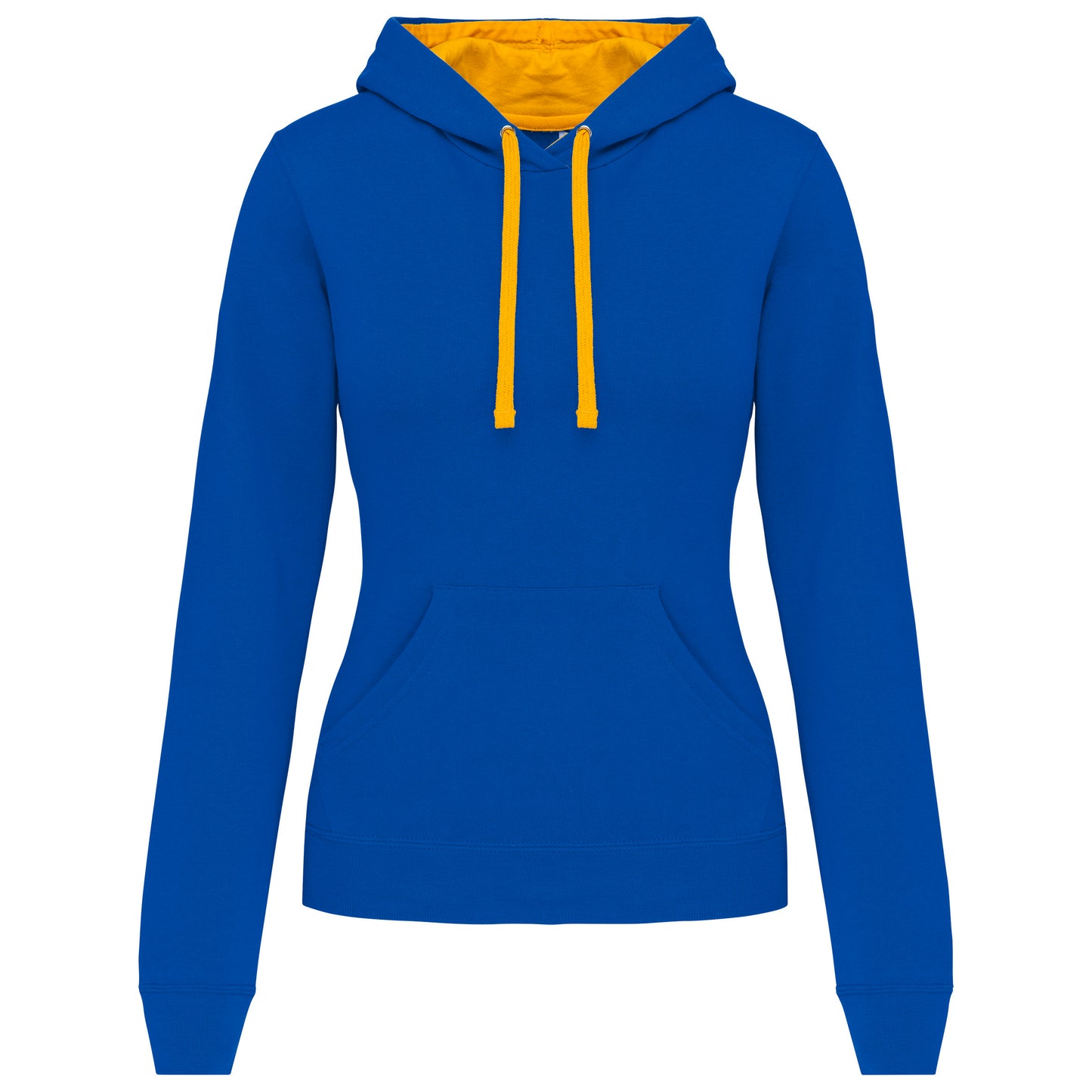 Damessweater met capuchon in contrasterende kleur
