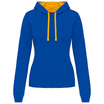 Damessweater met capuchon in contrasterende kleur