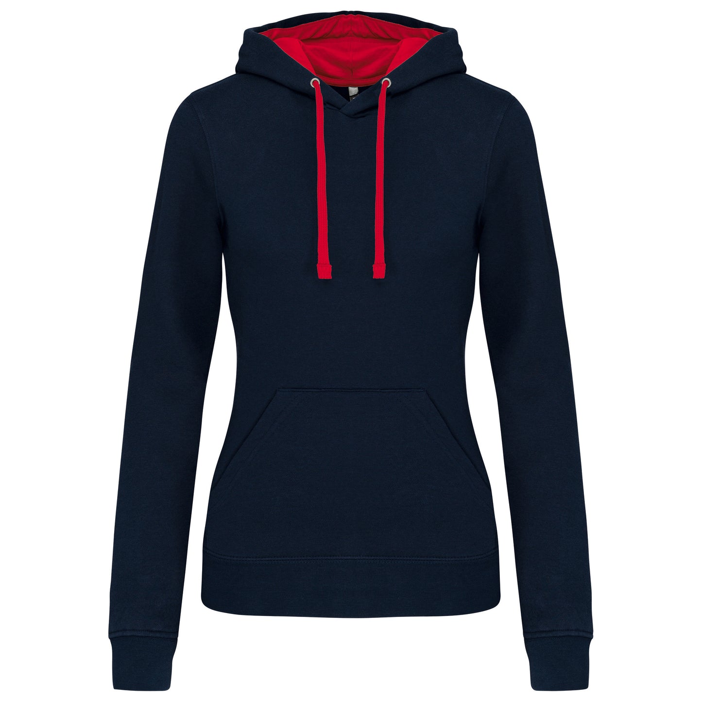 Damessweater met capuchon in contrasterende kleur