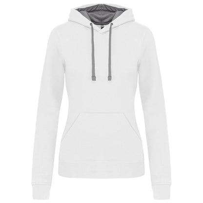 Damessweater met capuchon in contrasterende kleur
