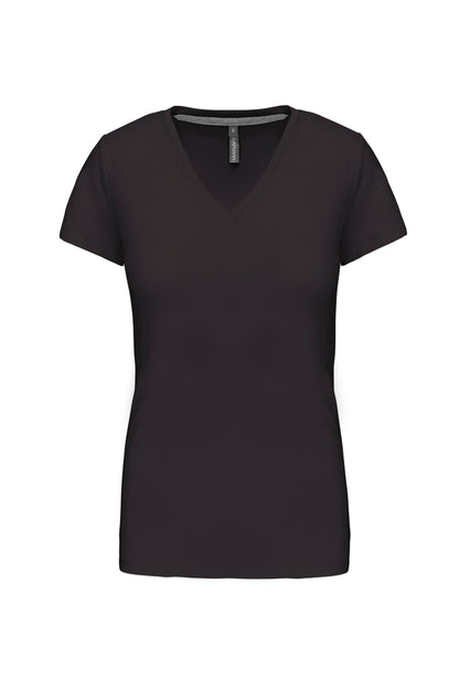 Dames T-shirt V-hals Korte Mouwen
