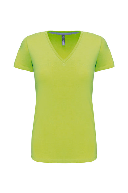 Dames T-shirt V-hals Korte Mouwen