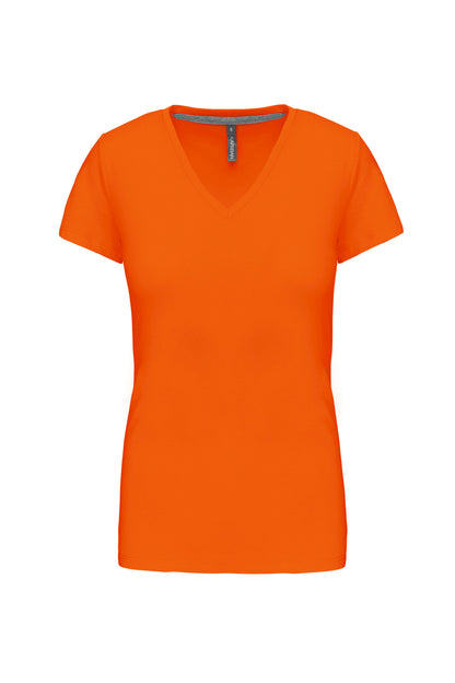Dames T-shirt V-hals Korte Mouwen