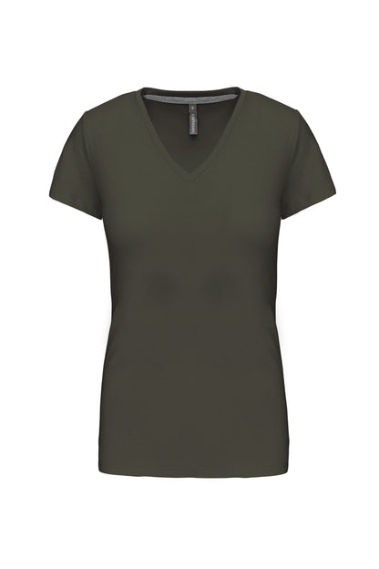 Dames T-shirt V-hals Korte Mouwen