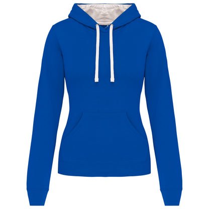 Damessweater met capuchon in contrasterende kleur
