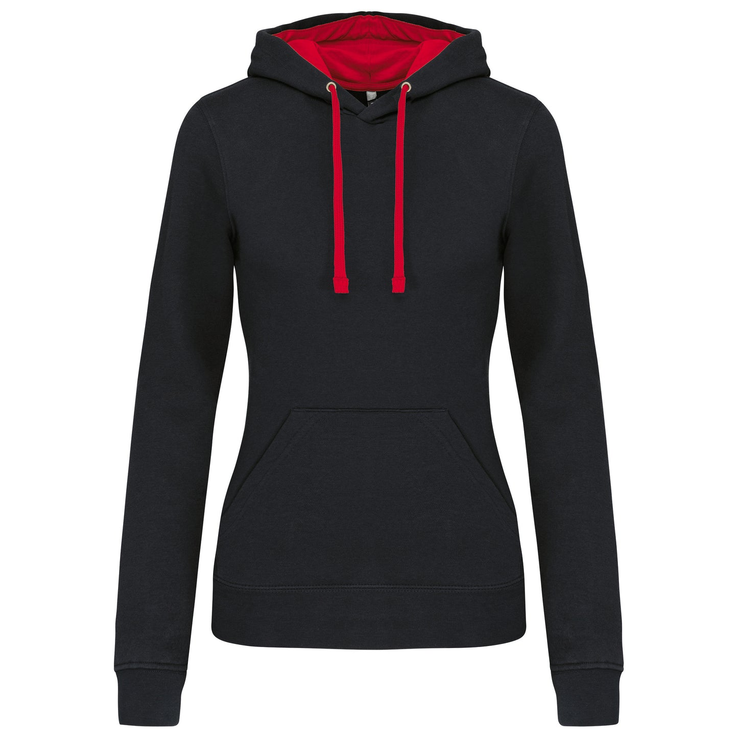 Damessweater met capuchon in contrasterende kleur