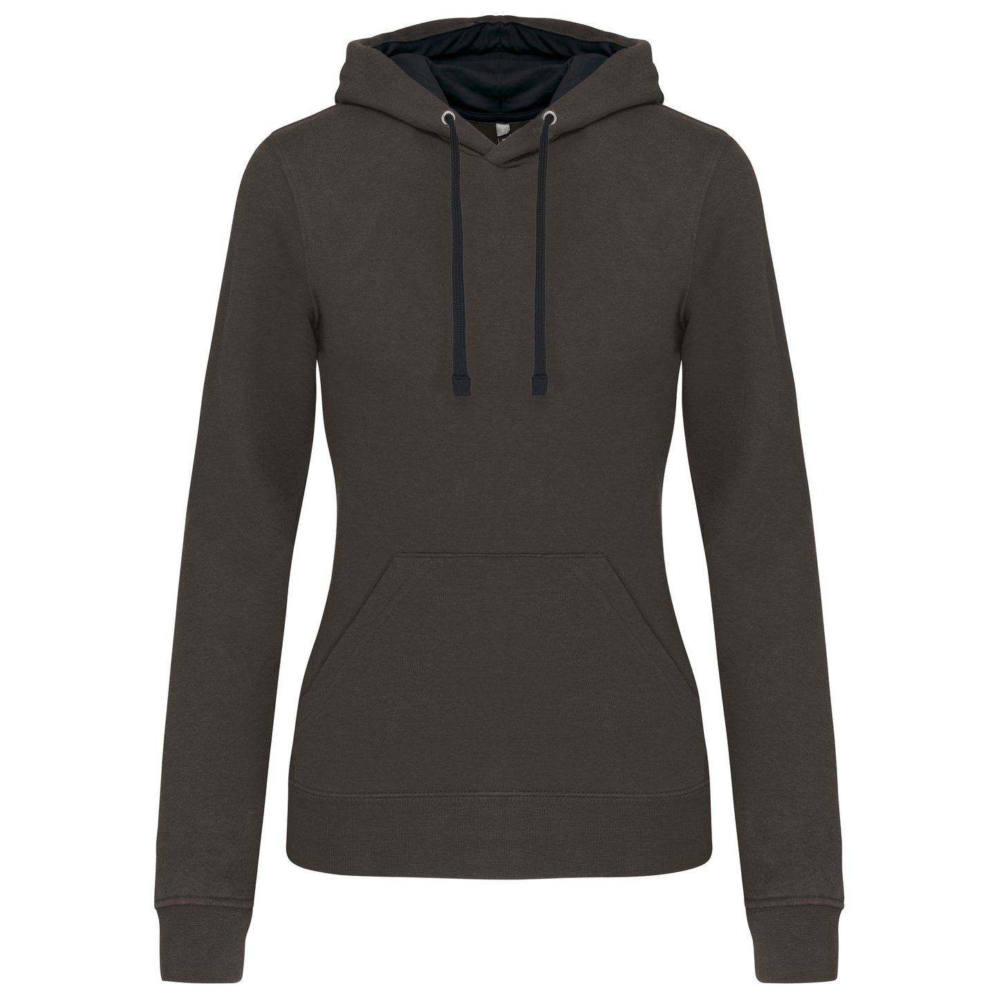 Damessweater met capuchon in contrasterende kleur