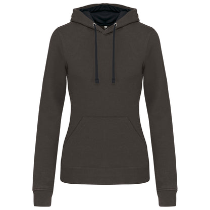 Damessweater met capuchon in contrasterende kleur