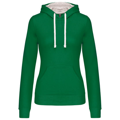 Damessweater met capuchon in contrasterende kleur