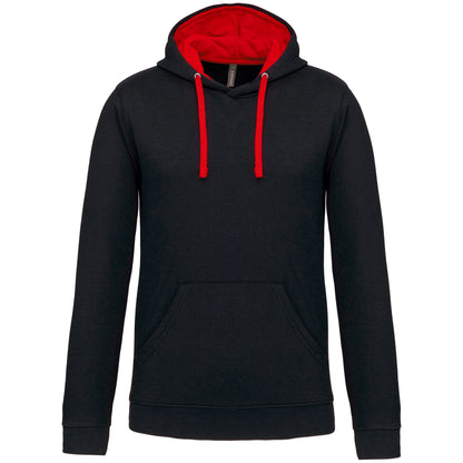 Hooded sweater met gecontrasteerde capuchon