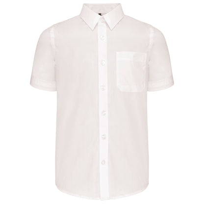 Kinder poplin overhemd korte mouwen