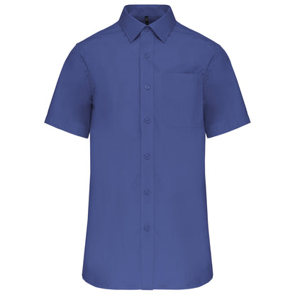 Heren poplin overhemd korte mouwen