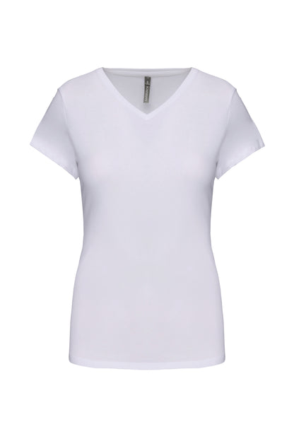 Dames-t-shirt V-hals korte mouwen