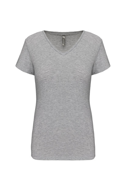 Dames-t-shirt V-hals korte mouwen