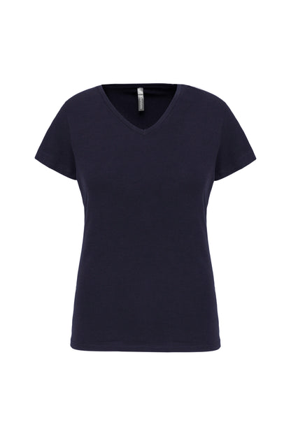 Dames-t-shirt V-hals korte mouwen