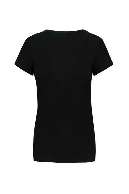 Dames-t-shirt V-hals korte mouwen