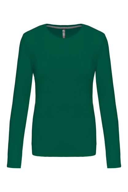 Dames T-shirt ronde hals lange mouwen