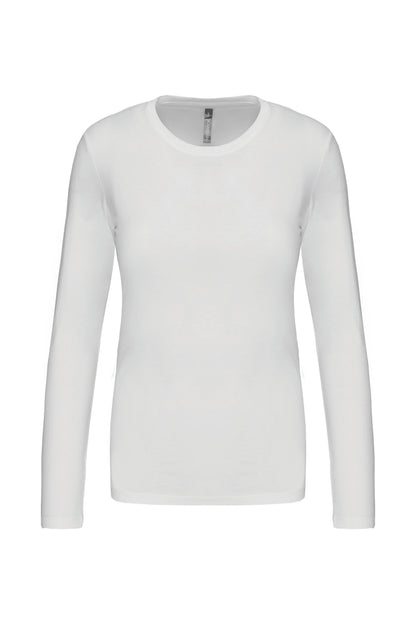 Dames T-shirt ronde hals lange mouwen