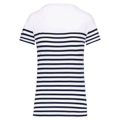 Marine-t-shirt ronde hals Bio dames
