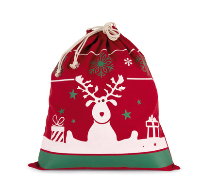 Tas met koord en kerstmotieven