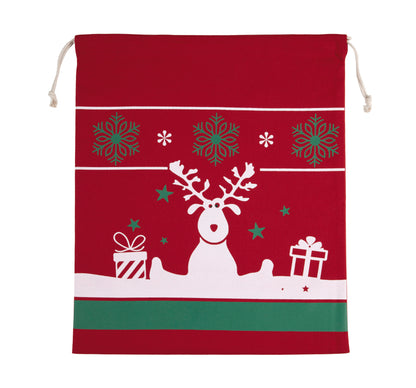 Tas met koord en kerstmotieven